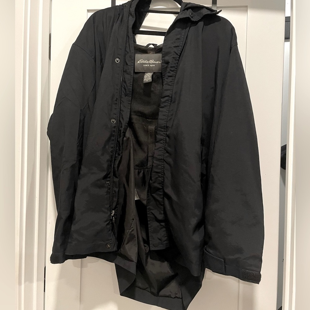 Eddie Bauer waterproof black men’s rain jacket size M - Picture 1 of 4